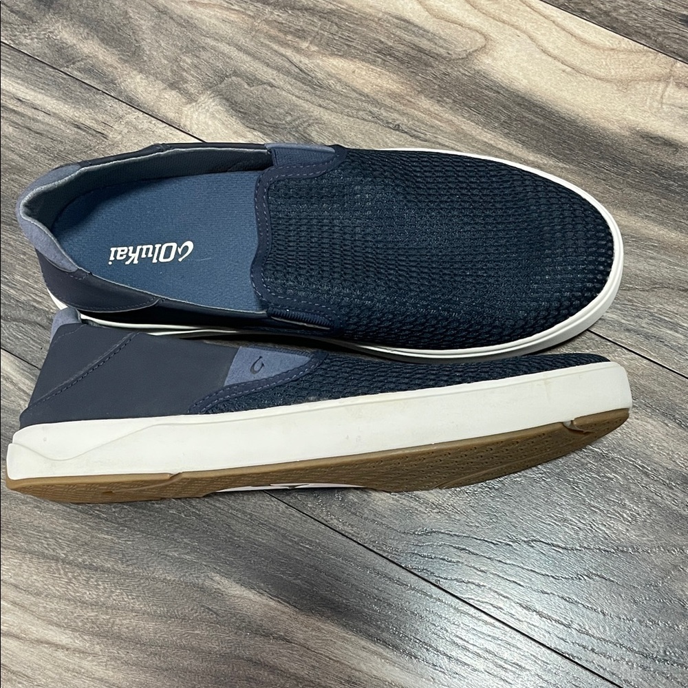 OluKai Men's Dark Blue Slip-On Loafers - Picture 2 of 6